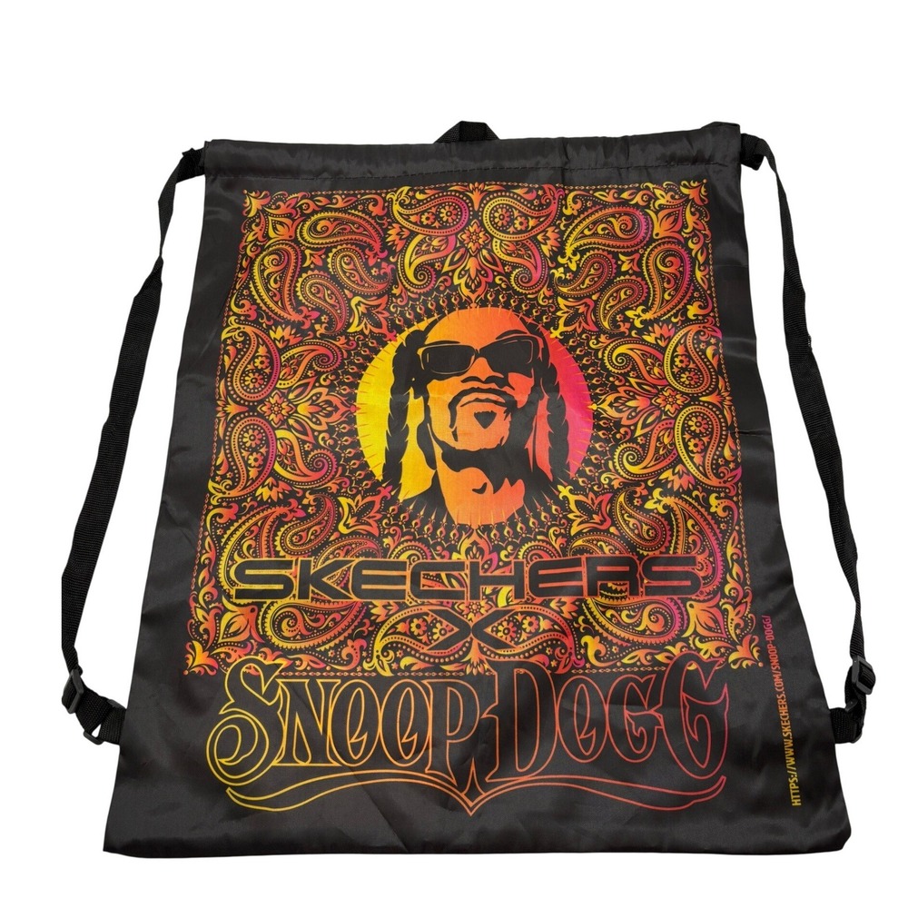 Skechers Snoop Dogg Drawstring Cinch Backpack Paisley Graphic Streetwear Bag